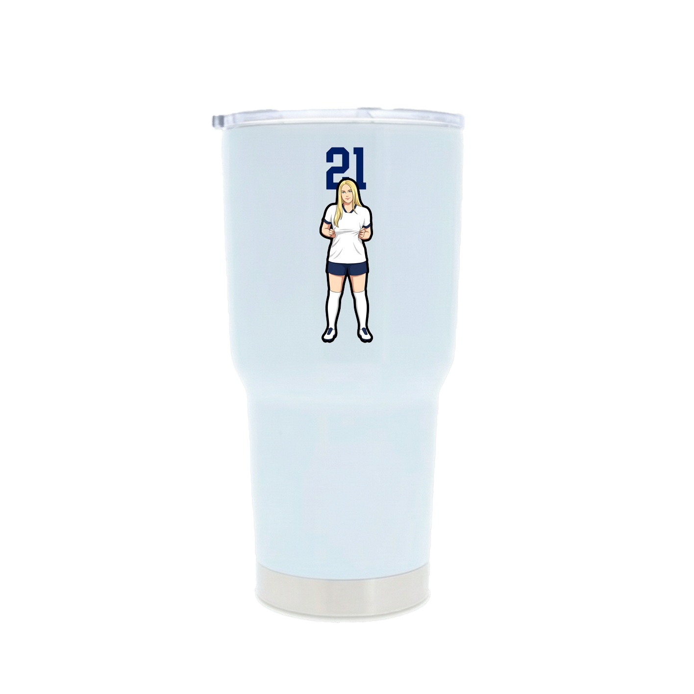 30oz Stainless Steel Tumbler — Number Top in White