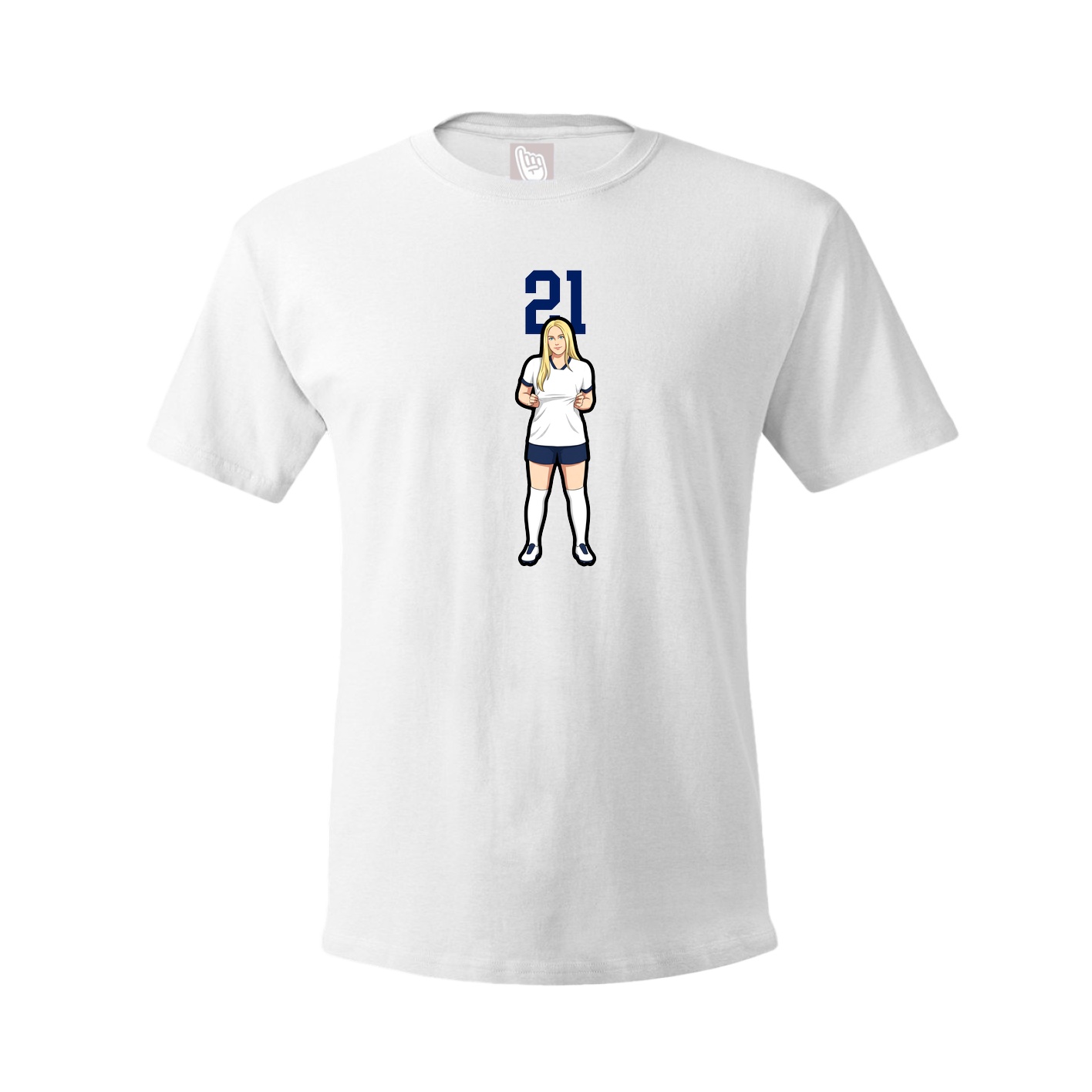 Youth Tee — Number Top in White