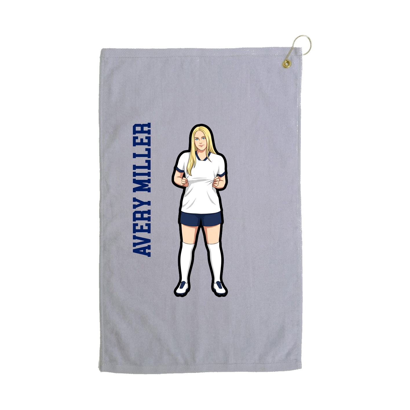 Golf Towel — Name Vertical in Grey