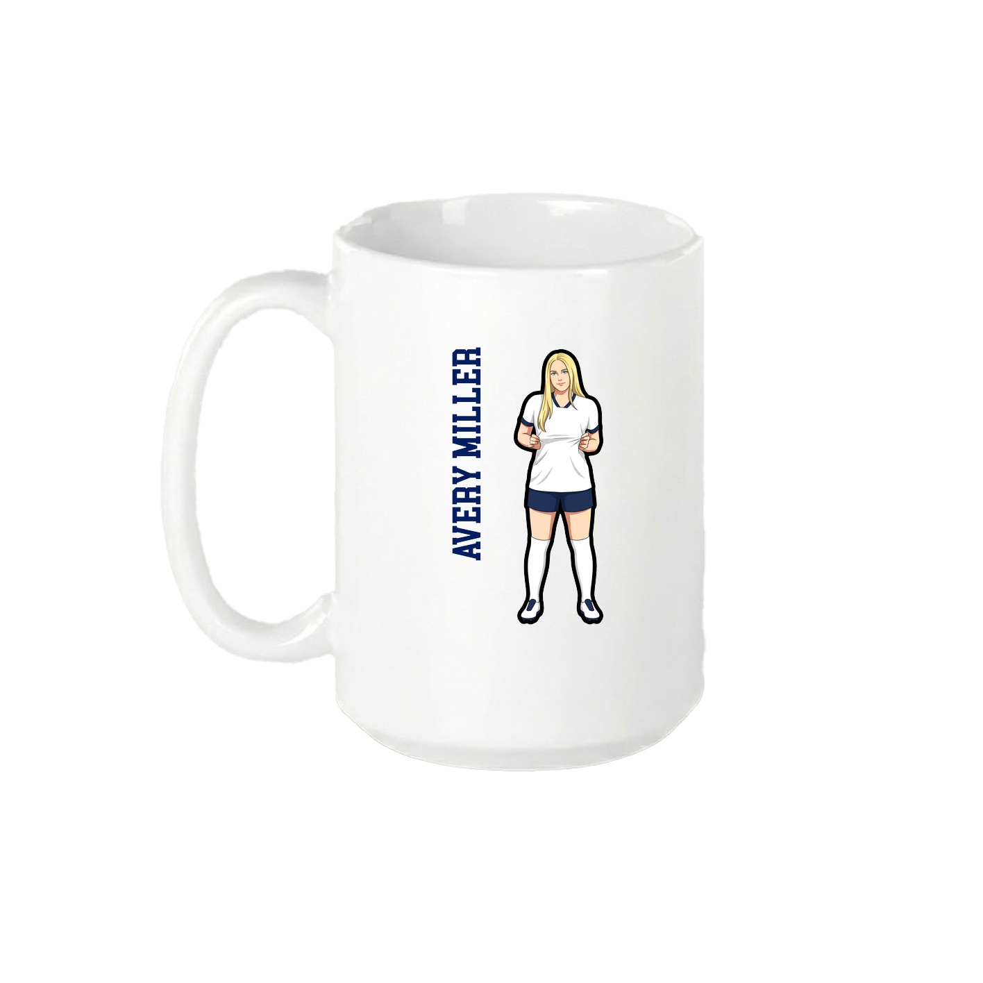 15oz Coffee Mug — Name Vertical in White