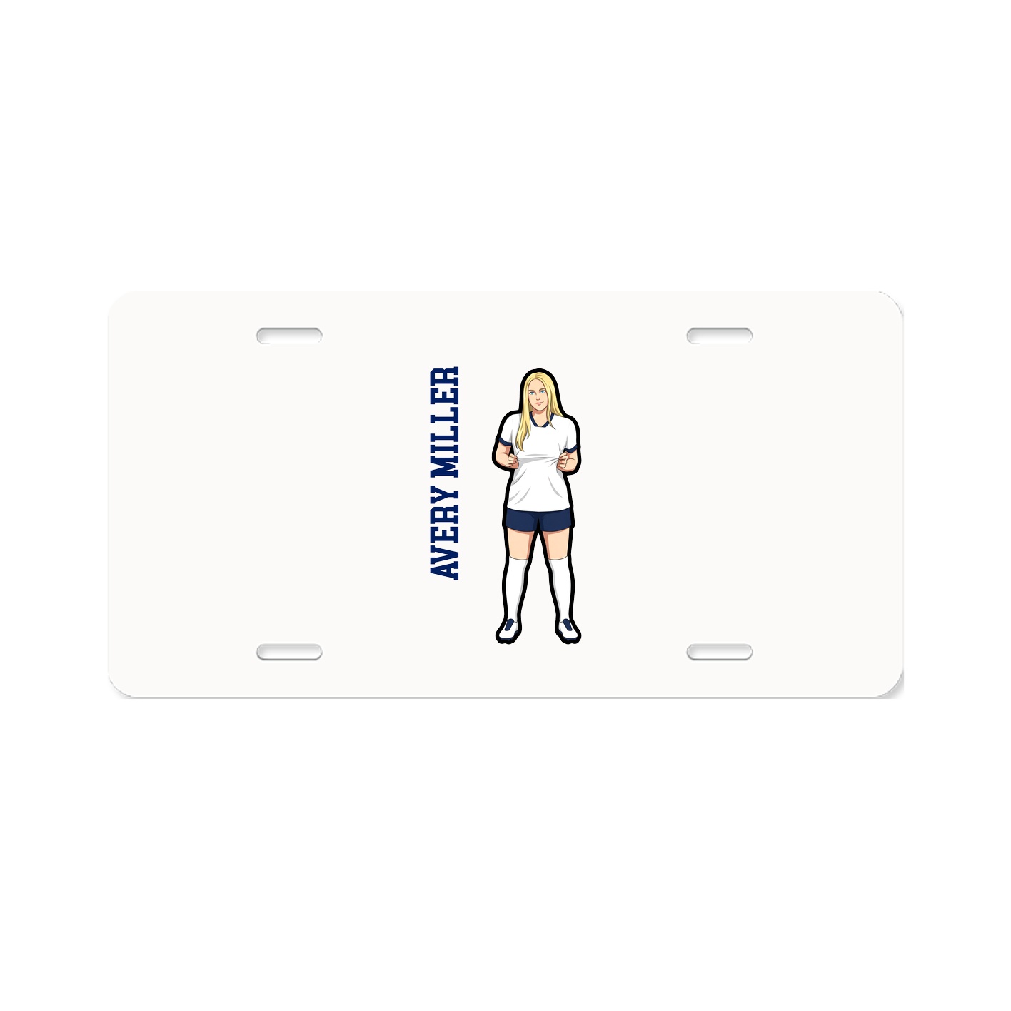 License Plate — Name Vertical in Classic