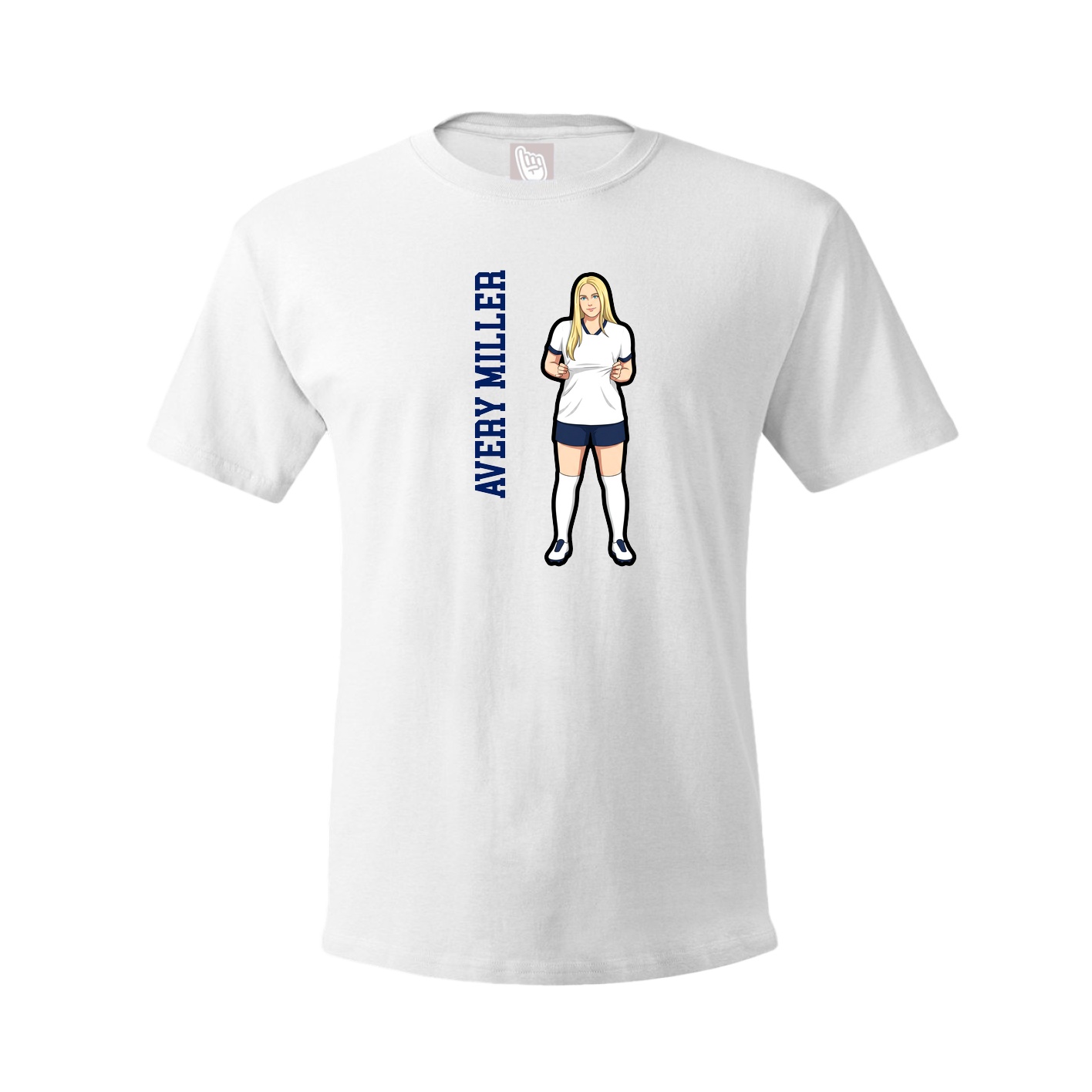 Youth Tee — Name Vertical in White