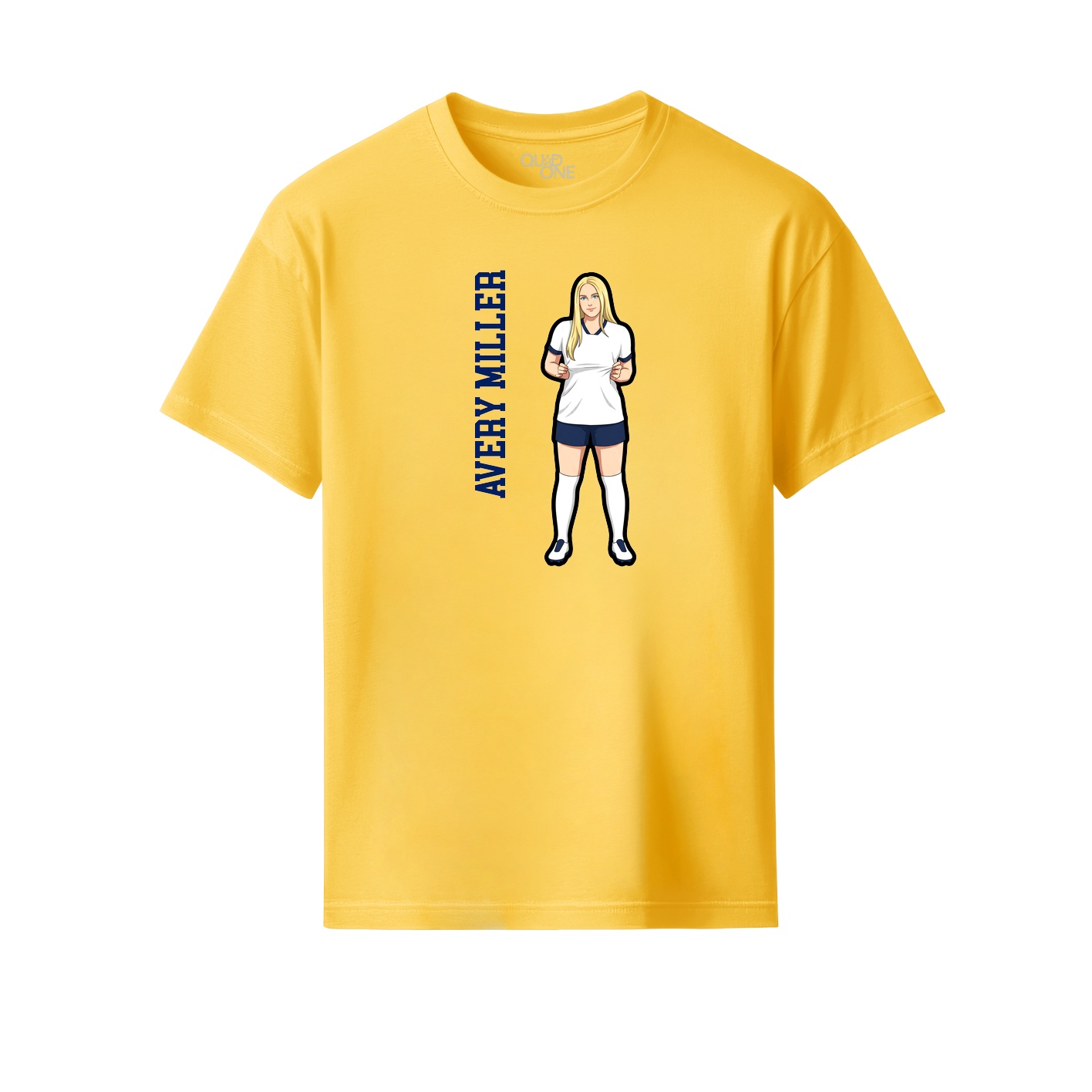 Youth Tee — Name Vertical in Yellow