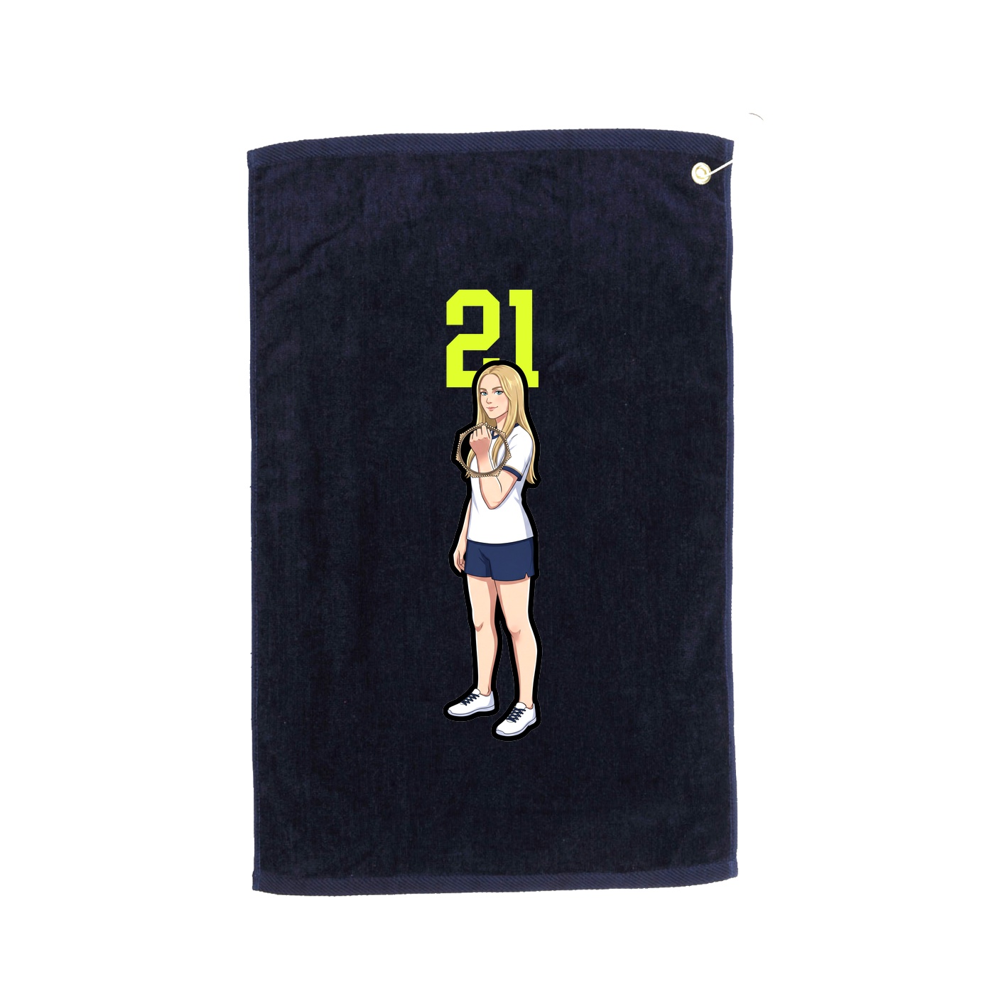 Golf Towel — Number Top in Navy