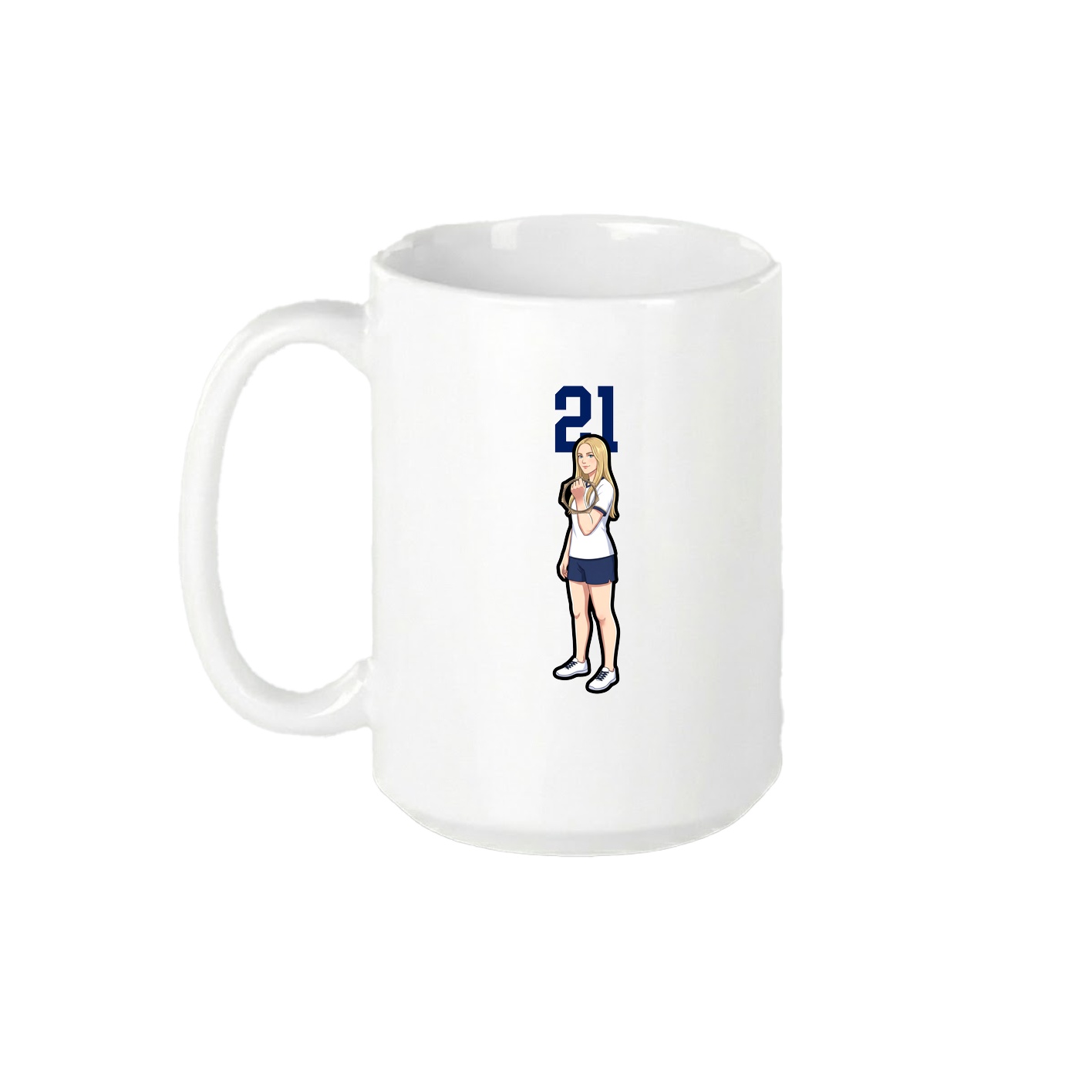 15oz Coffee Mug — Number Top in White