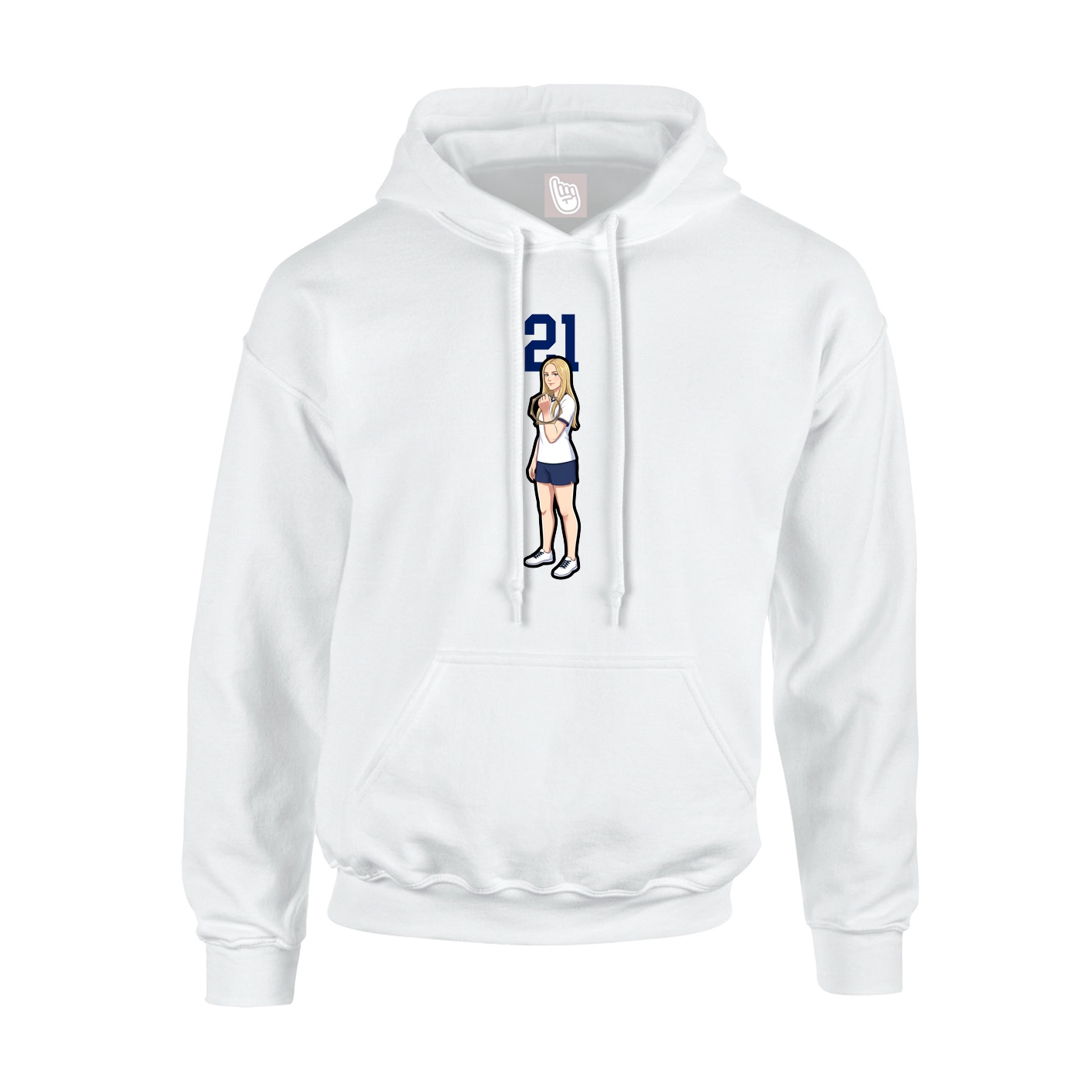 Youth Hoodie — Number Top in White