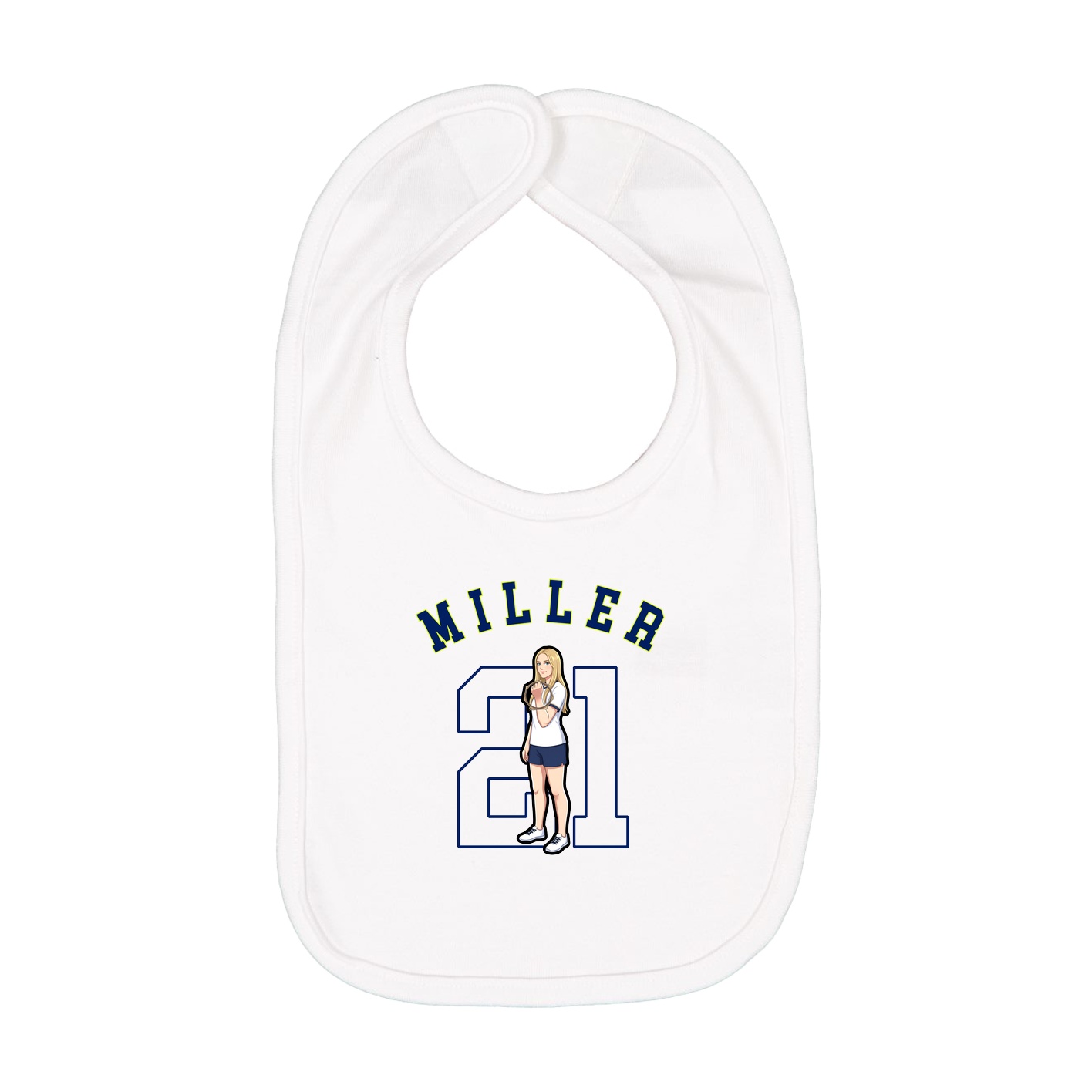 Infant Bib — Shirsey Arch in White