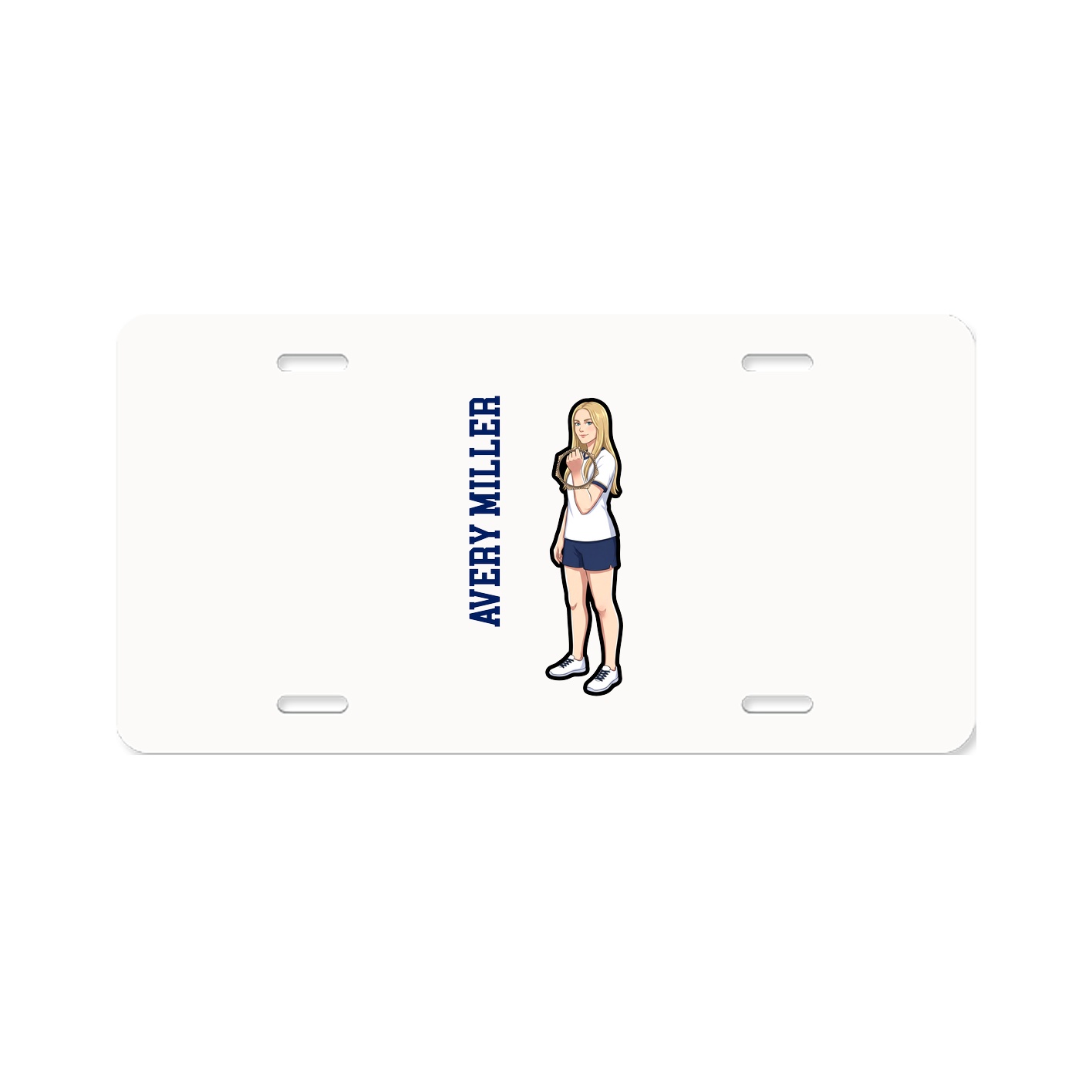 License Plate — Name Vertical in Classic