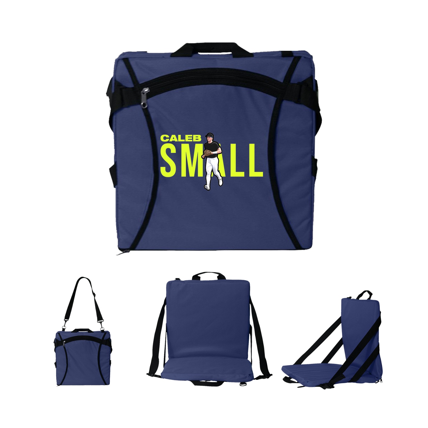 Folding Stadium Seat — Player Name in Navy