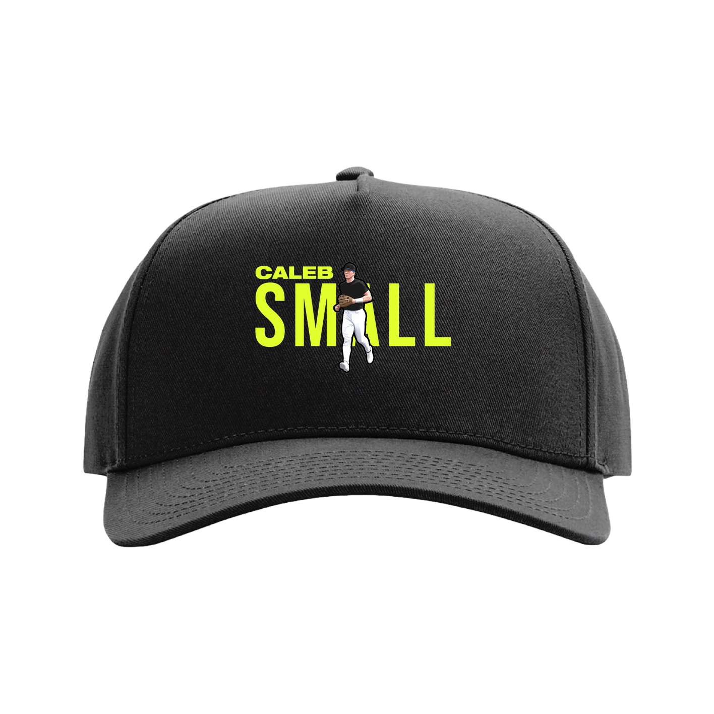 Full Fabric Five-Panel Champ Cap — Player Name in Black