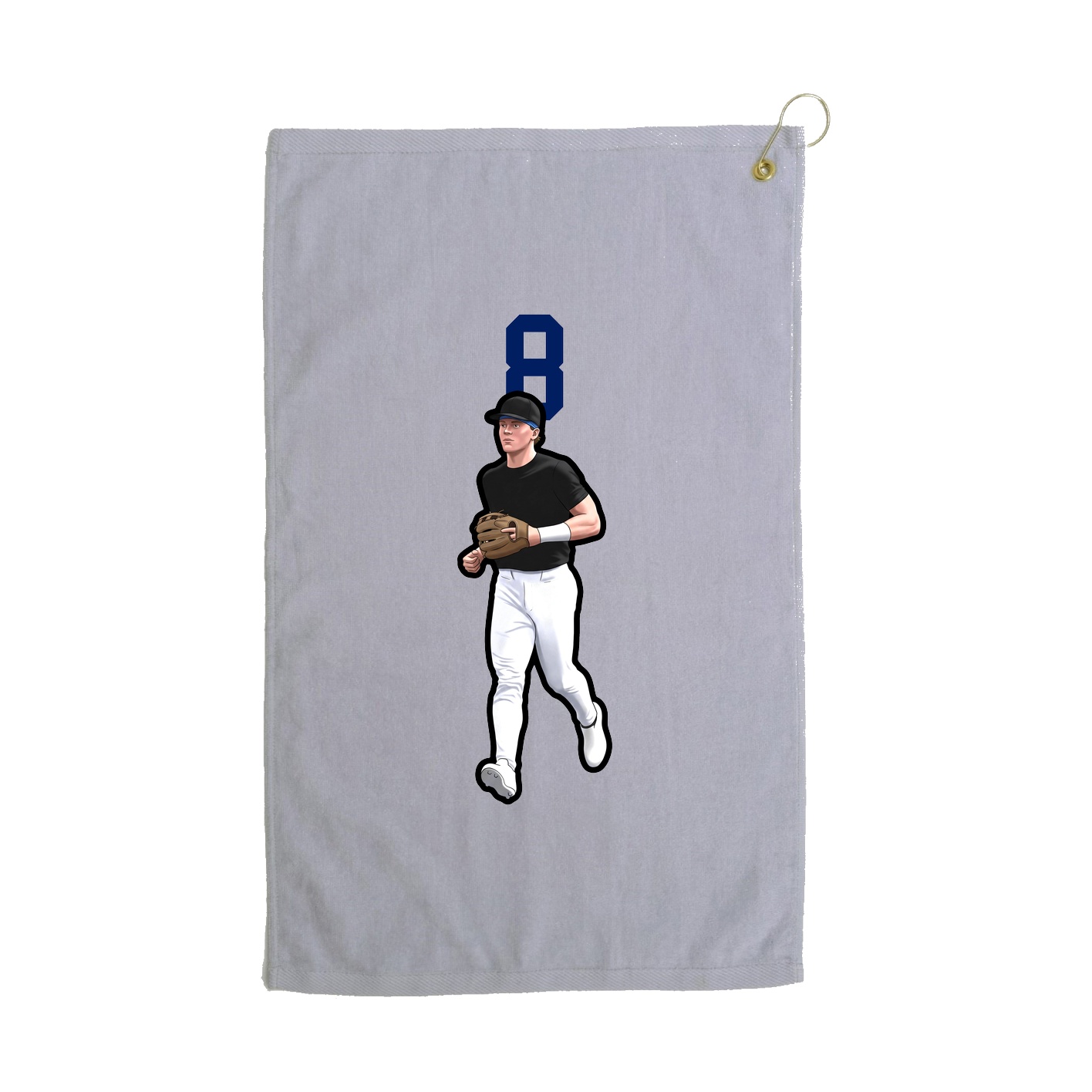 Golf Towel — Number Top in Grey