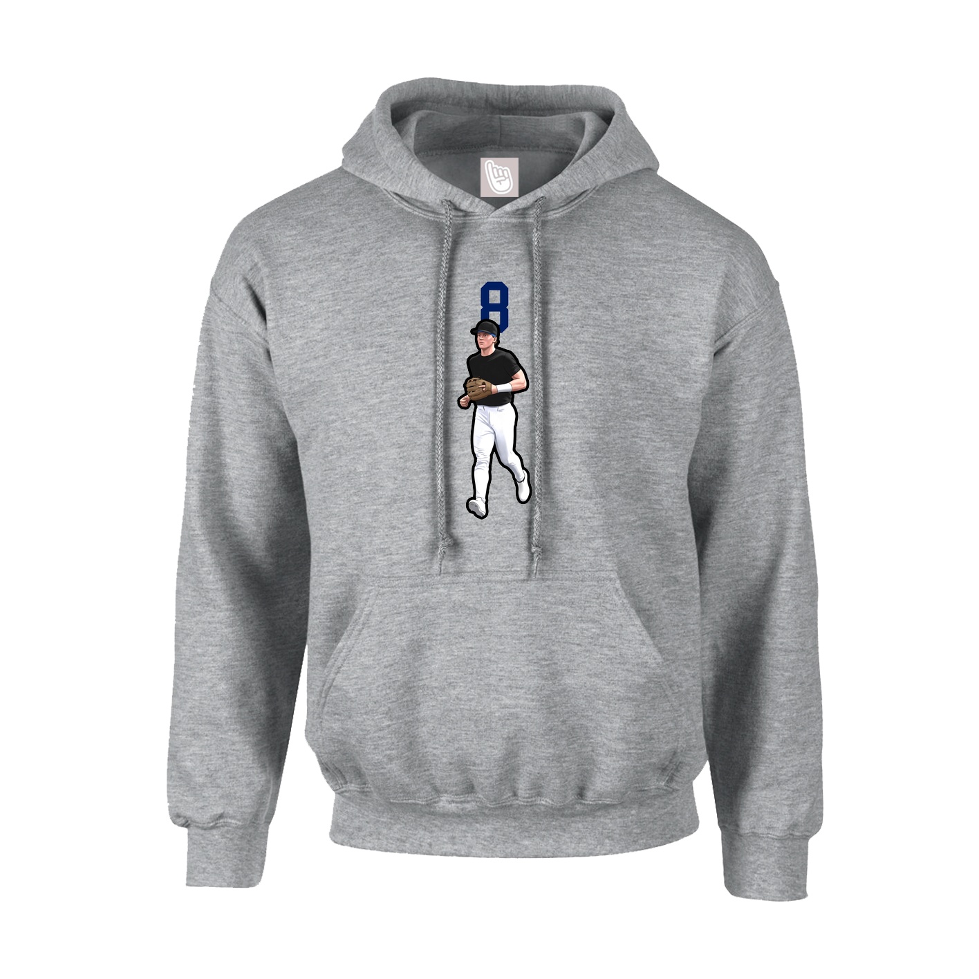 Youth Hoodie — Number Top in Grey
