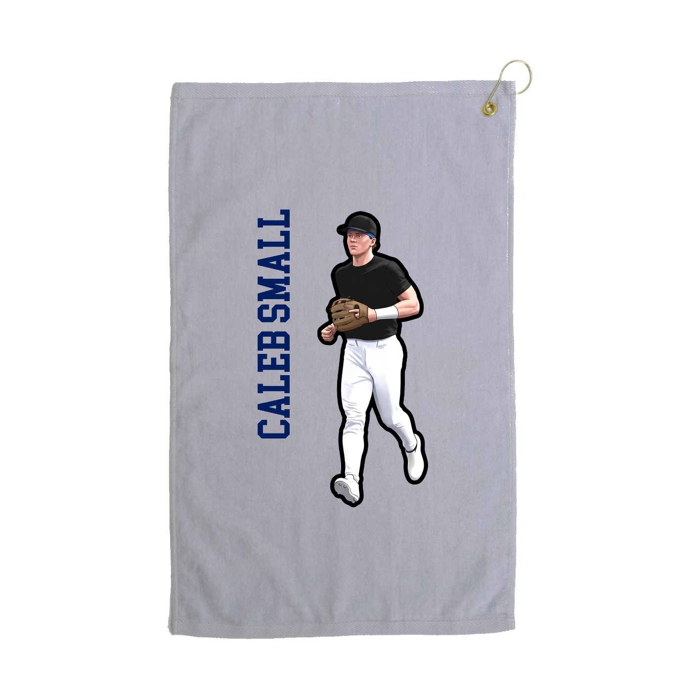 Golf Towel — Name Vertical in Grey
