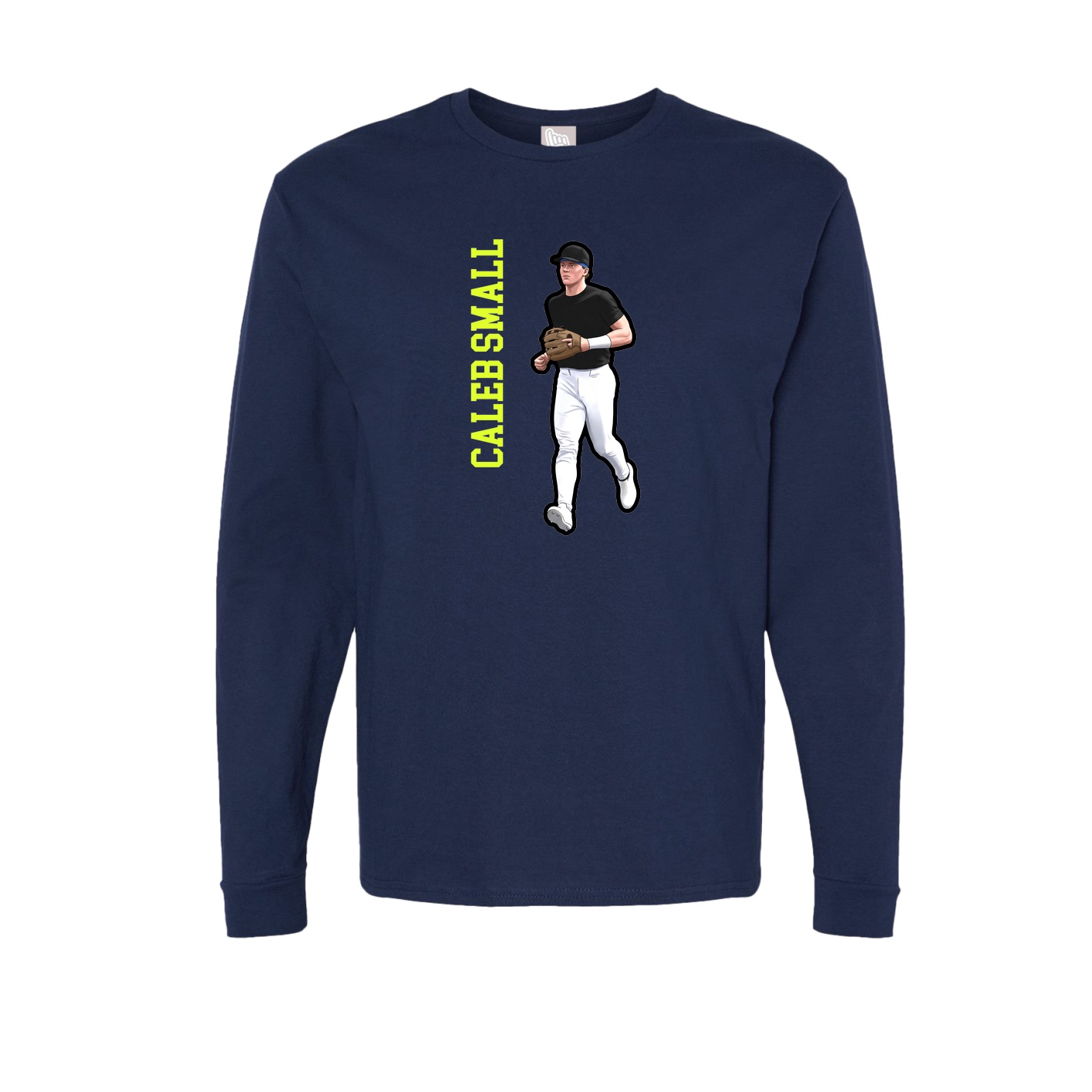 Long Sleeve Tee — Name Vertical in Navy