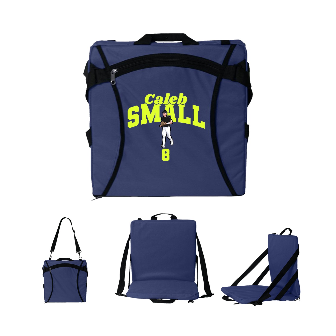 Folding Stadium Seat — Signature Arch in Navy