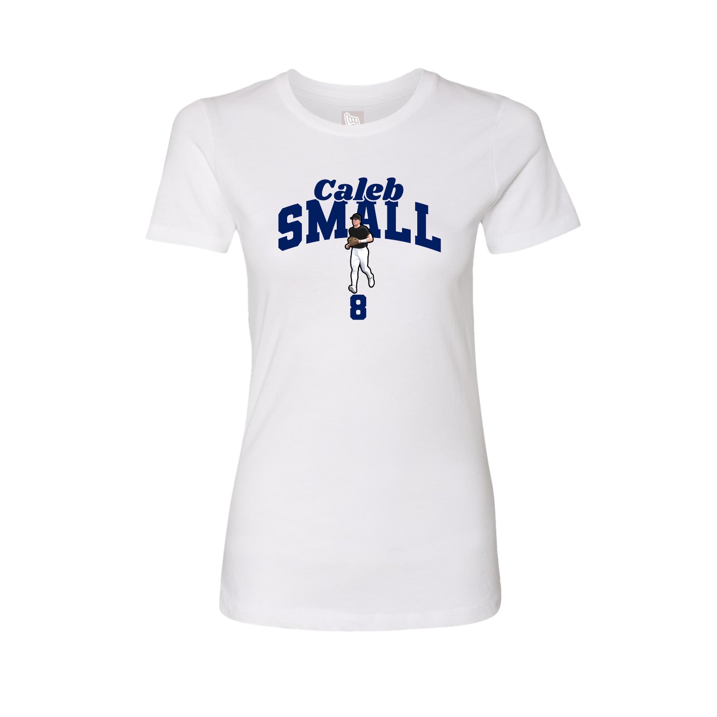 Fitted Women's Tee — Signature Arch in White