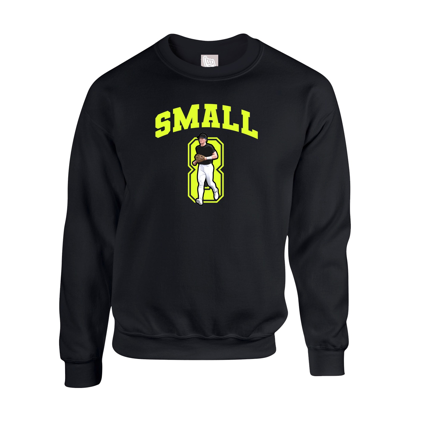Fleece Crew — Number in Black