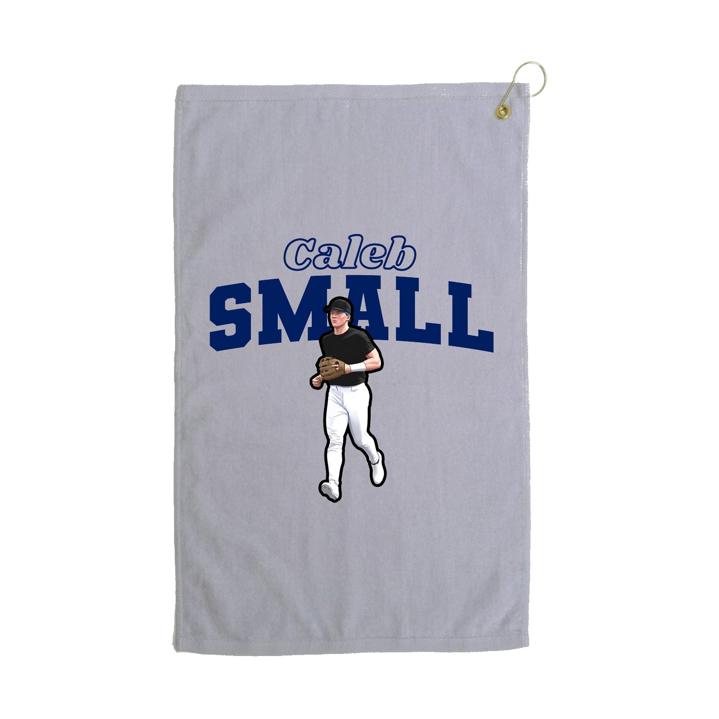 Golf Towel — Name Arch in Grey