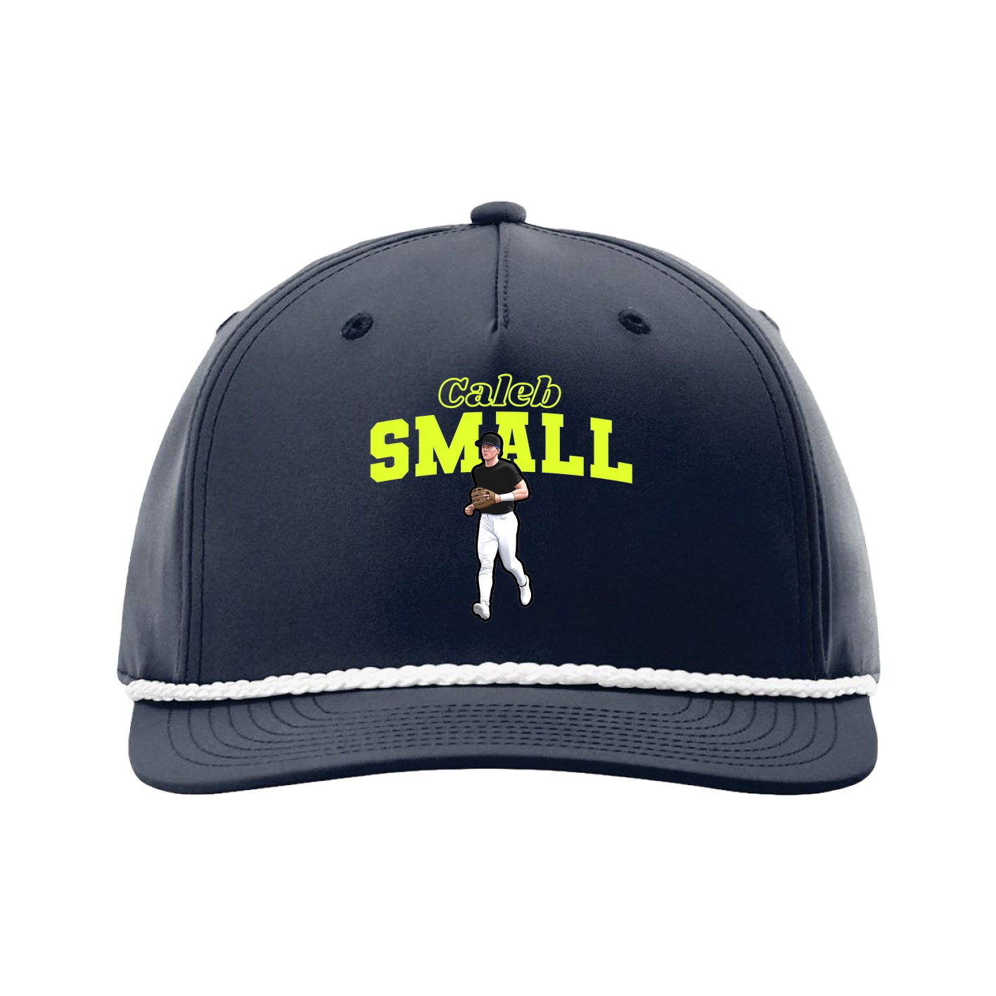 Five-Panel Classic Rope Cap — Name Arch in Navy