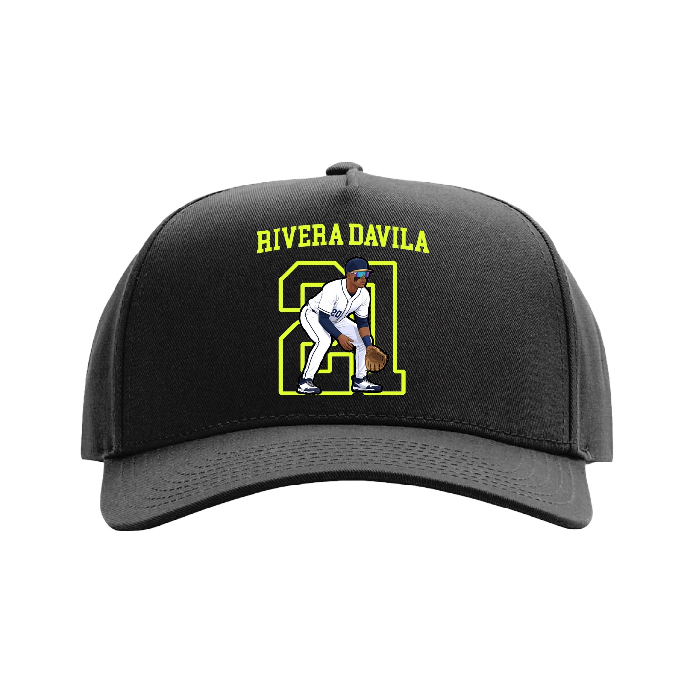 Full Fabric Five-Panel Champ Cap — Shirsey in Black