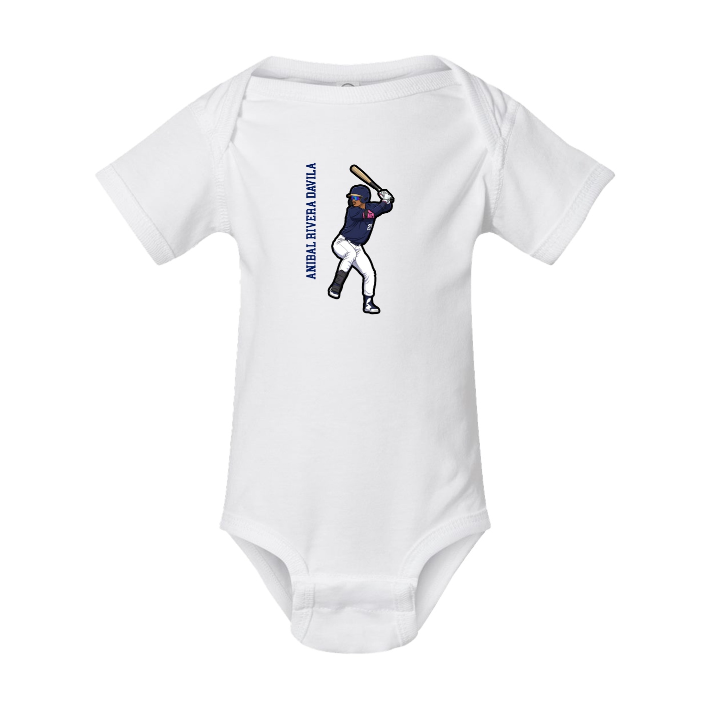 Baby Onesie — Name Vertical in White