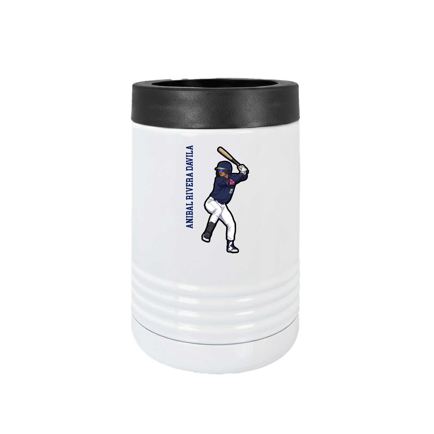 Beverage Holder — Name Vertical in White