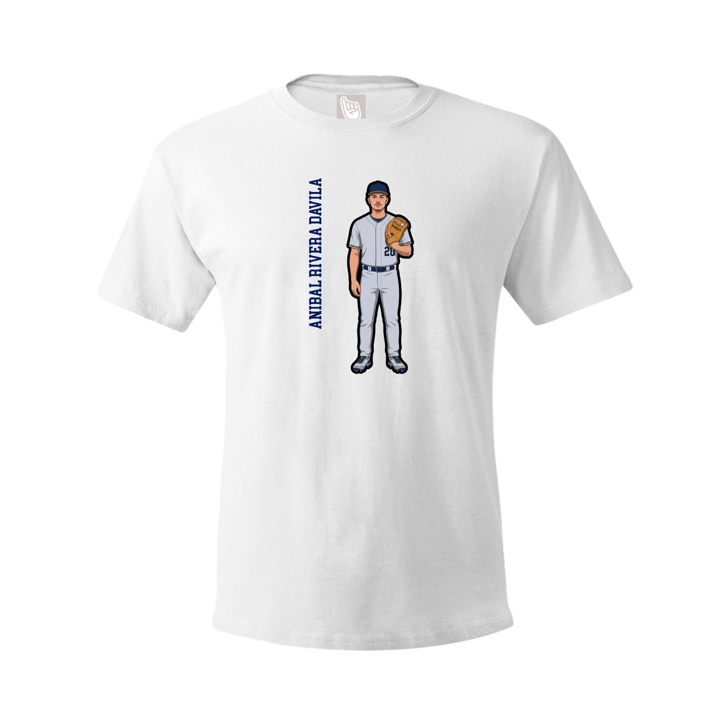 Youth Tee — Name Vertical in White