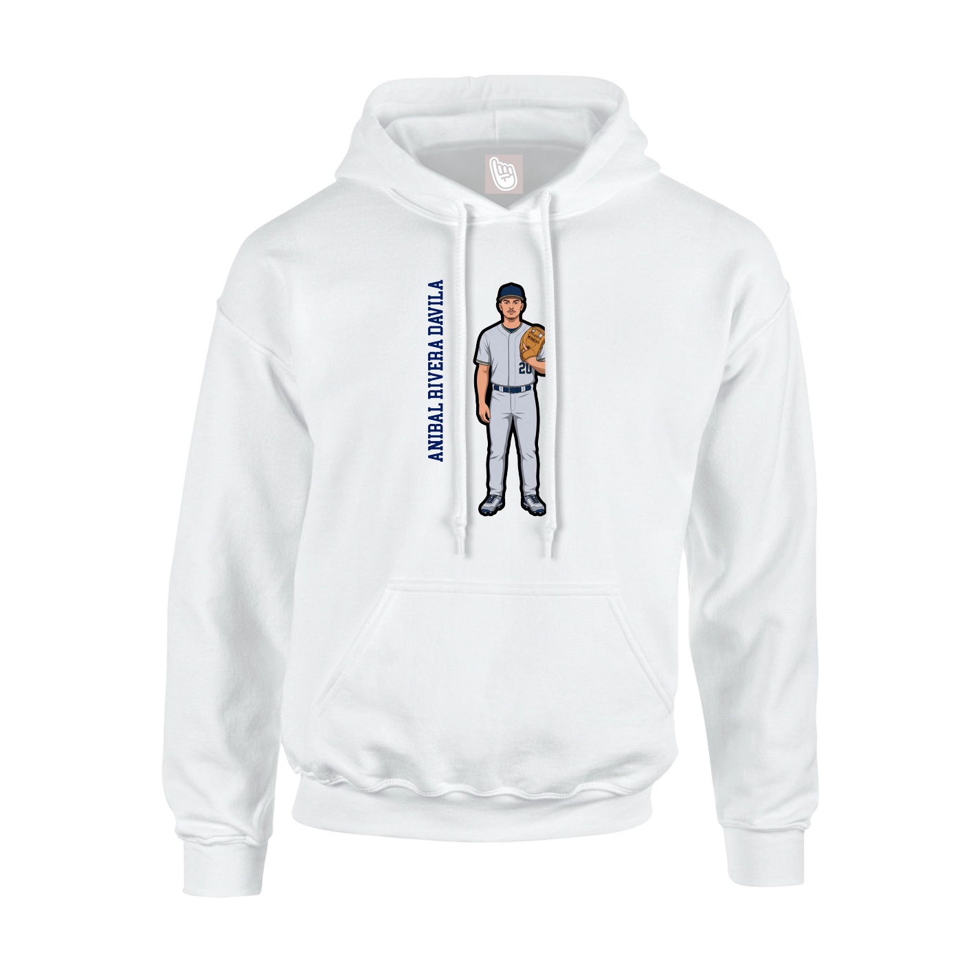 Hoodie — Name Vertical in White