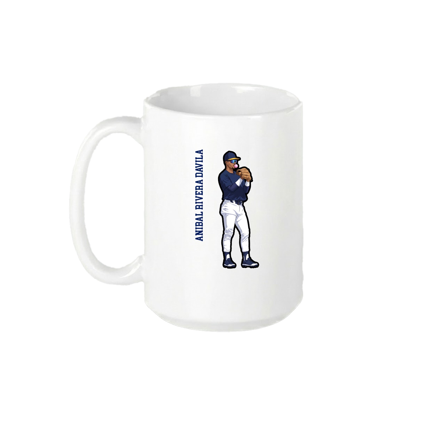 15oz Coffee Mug — Name Vertical in White