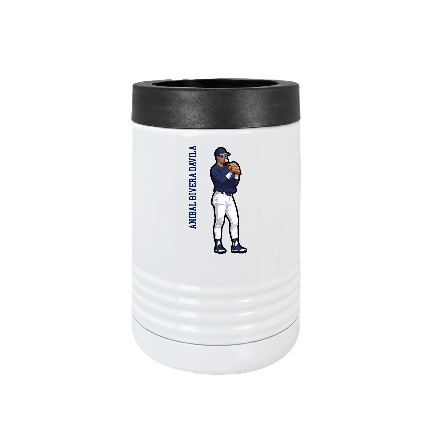Beverage Holder — Name Vertical in White