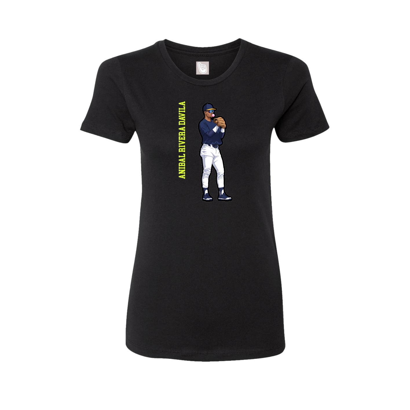 Womens Tee — Name Vertical in Black