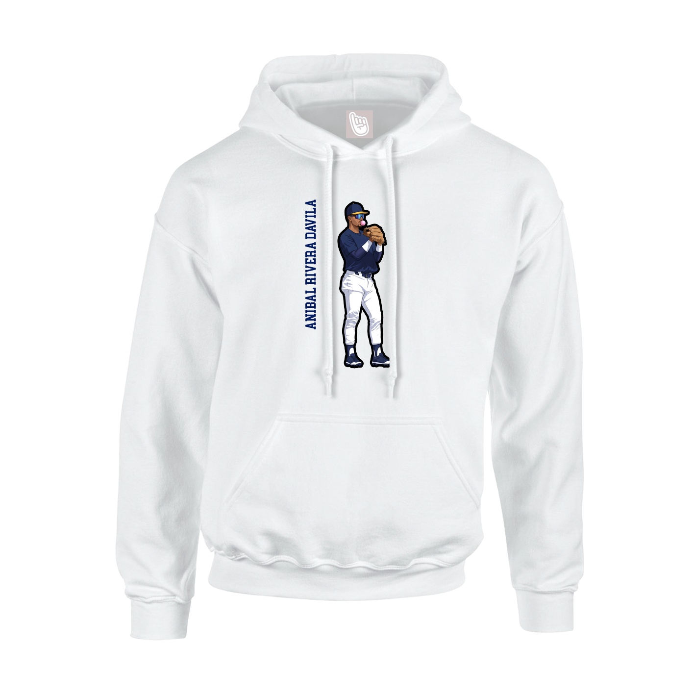 Hoodie — Name Vertical in White