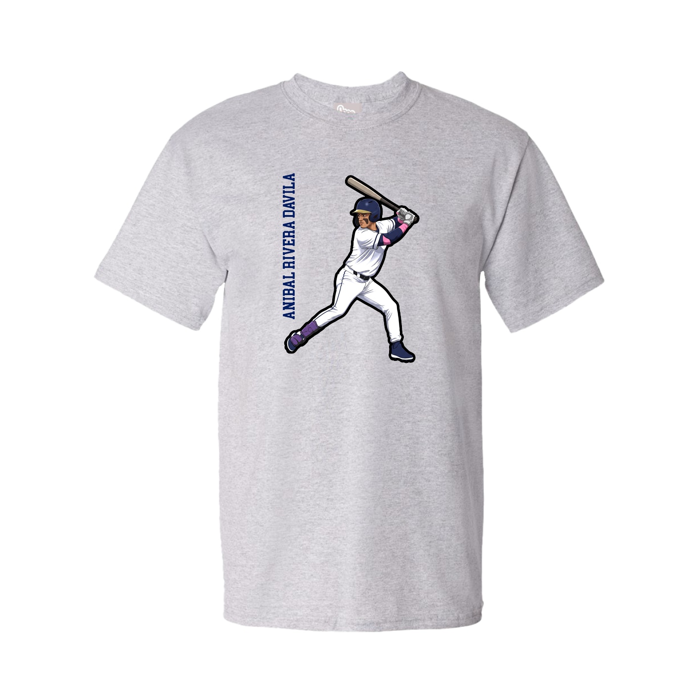 Tee — Name Vertical in Grey