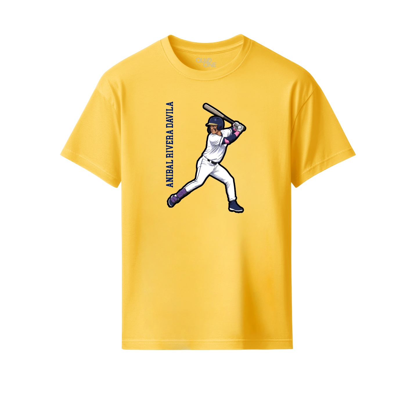 Youth Tee — Name Vertical in Yellow