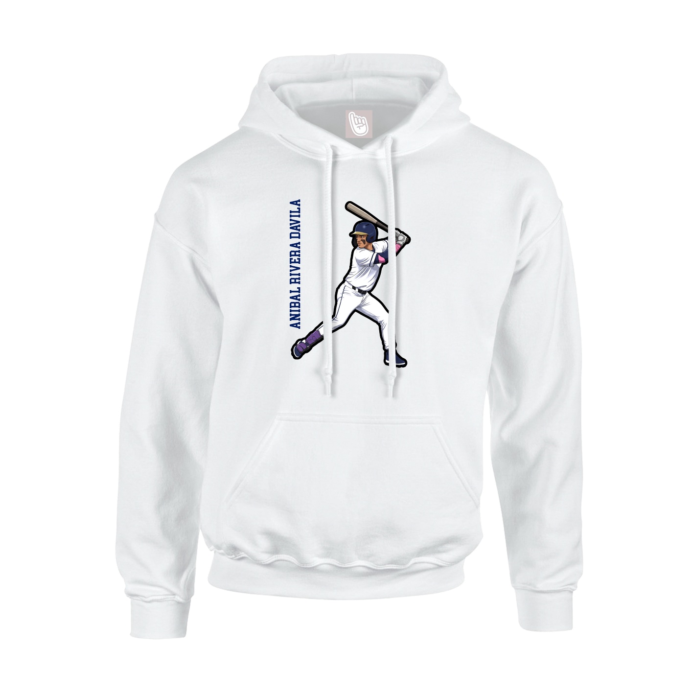 Hoodie — Name Vertical in White