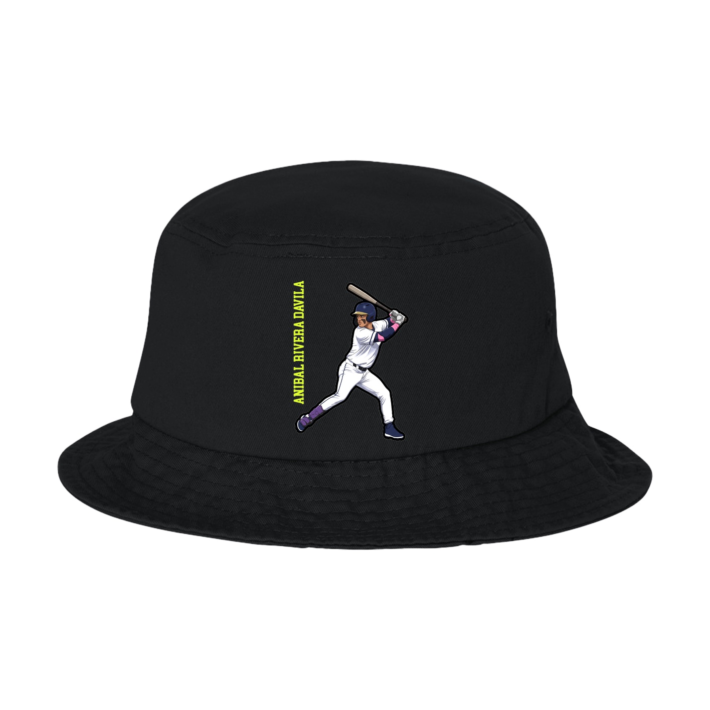 Bucket Cap — Name Vertical in Black