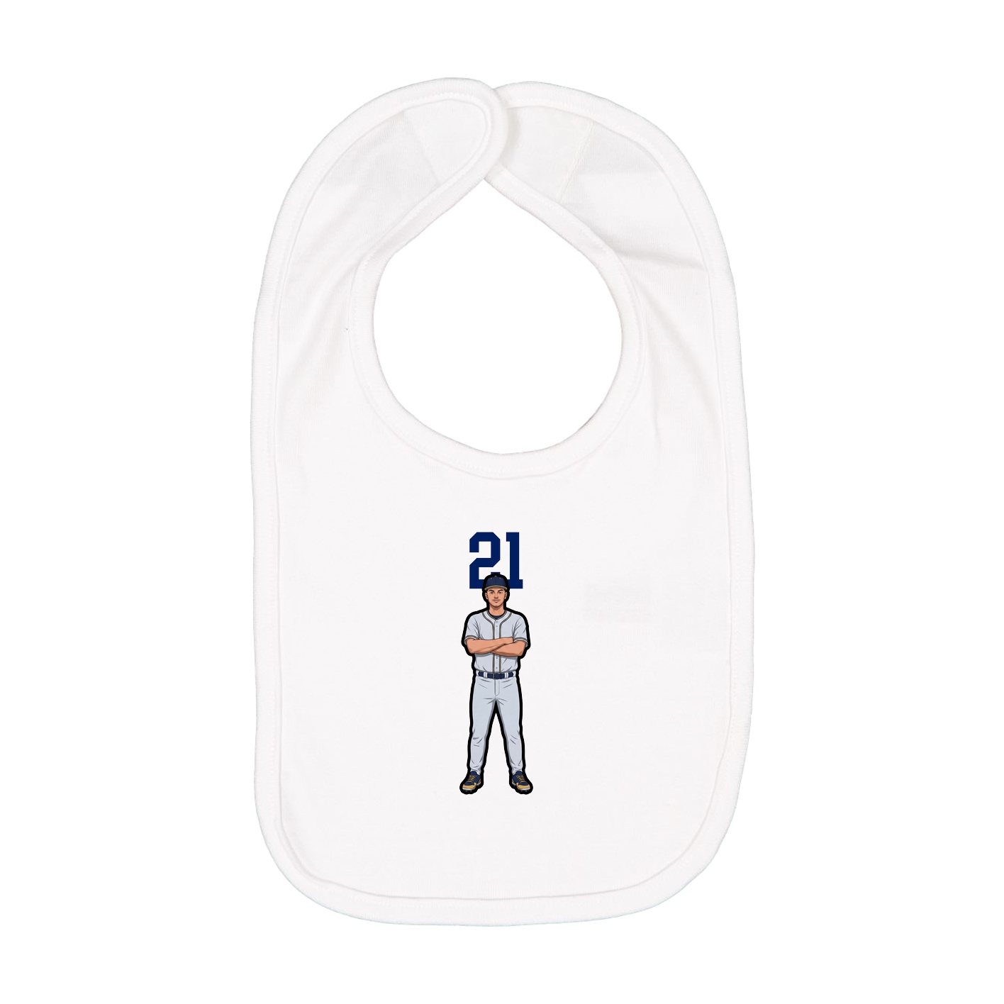 Infant Bib — Number Top in White