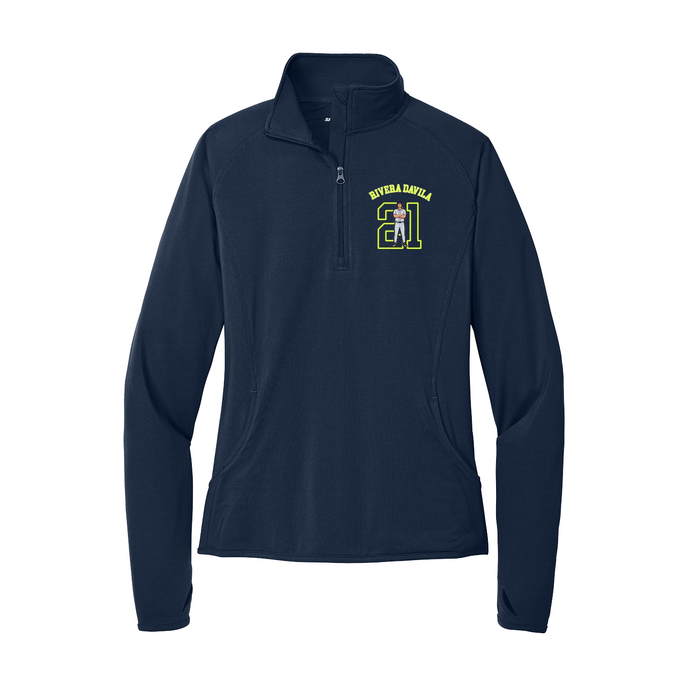 Women's Q-Zip Pullover — Shirsey Arch in Navy