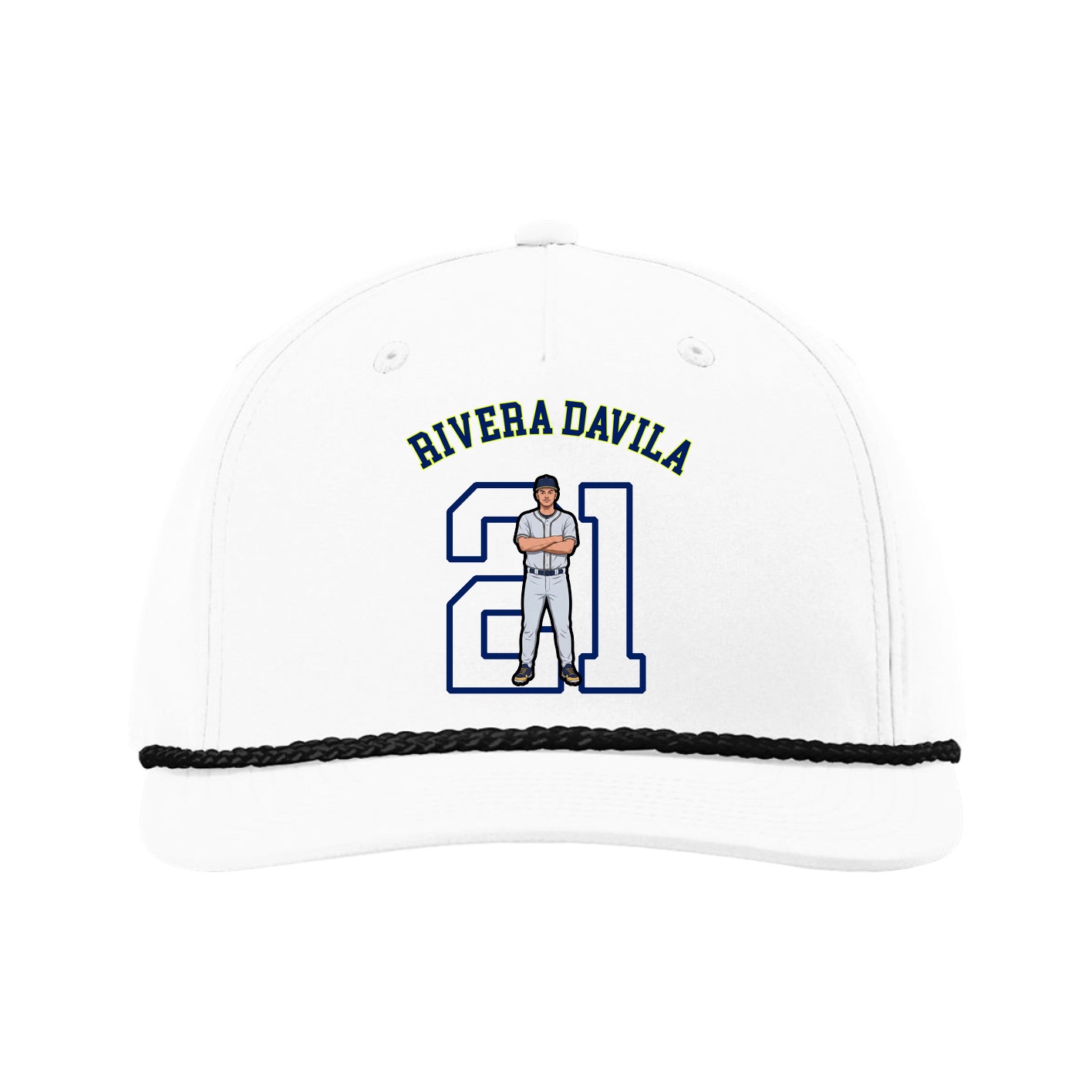 Five-Panel Classic Rope Cap — Shirsey Arch in White