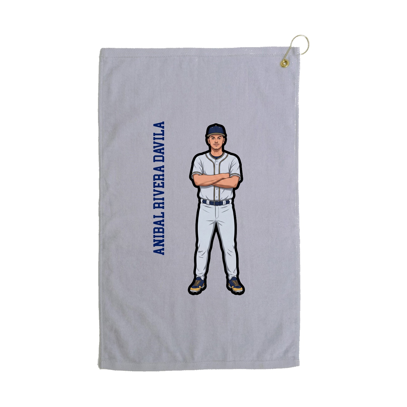 Golf Towel — Name Vertical in Grey