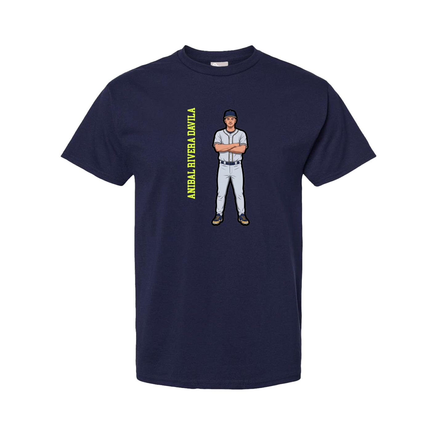 Tee — Name Vertical in Navy