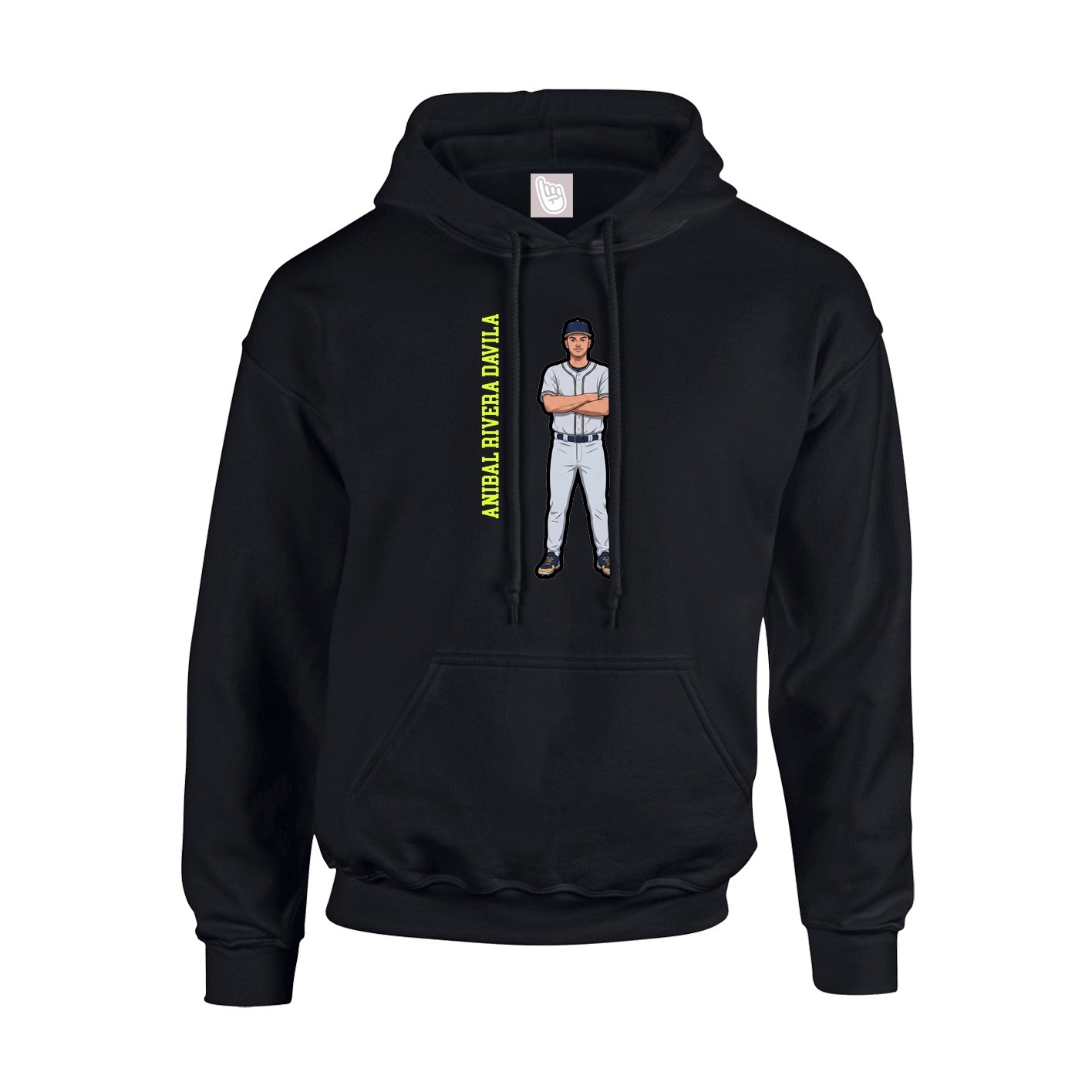 Youth Hoodie — Name Vertical in Black