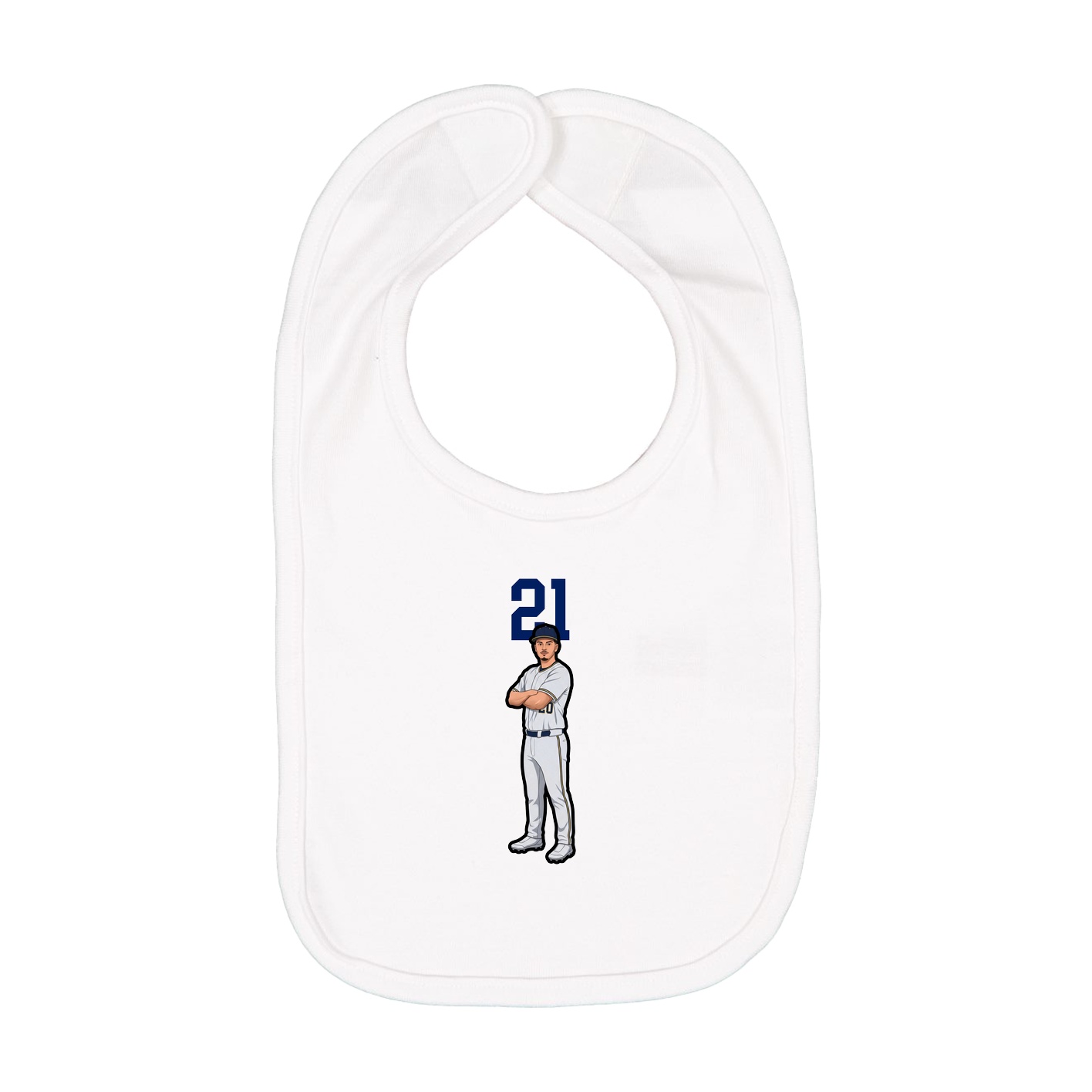 Infant Bib — Number Top in White
