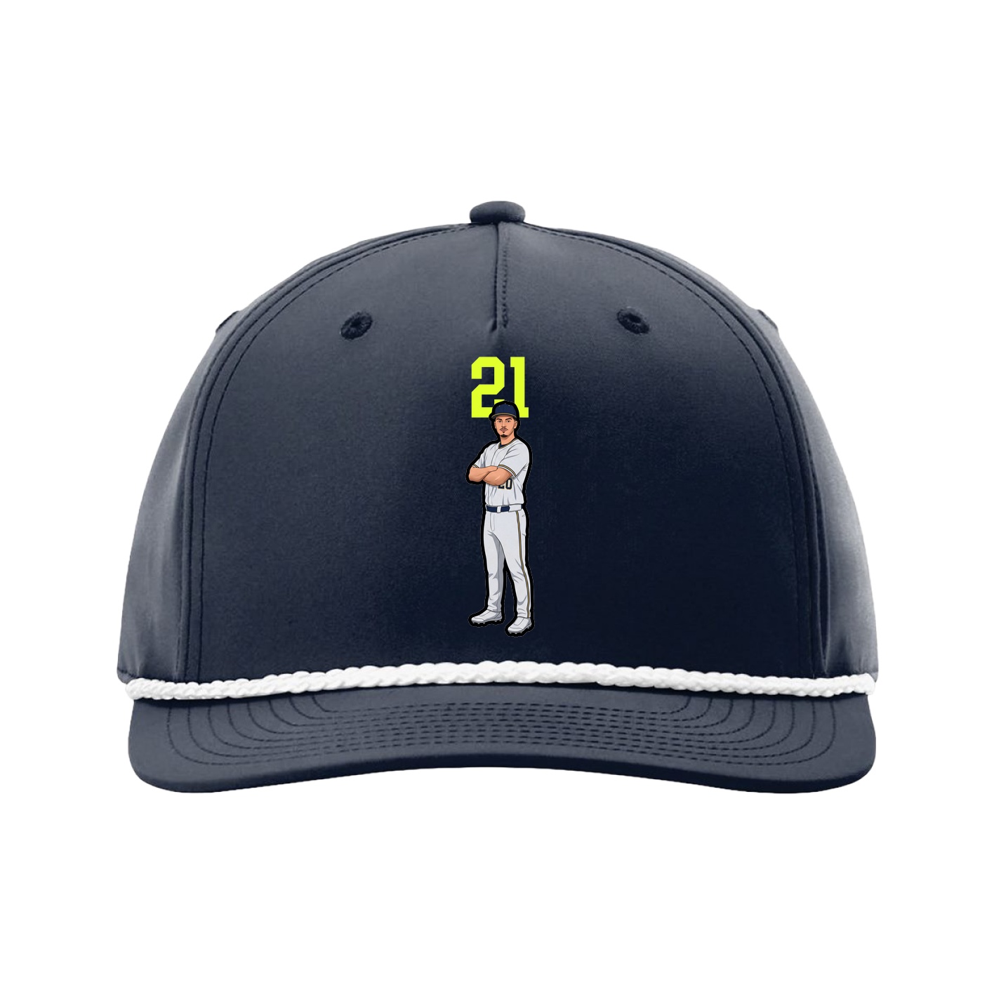 Five-Panel Classic Rope Cap — Number Top in Navy