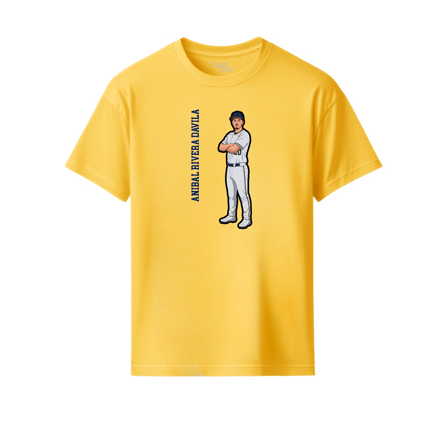 Youth Tee — Name Vertical in Yellow