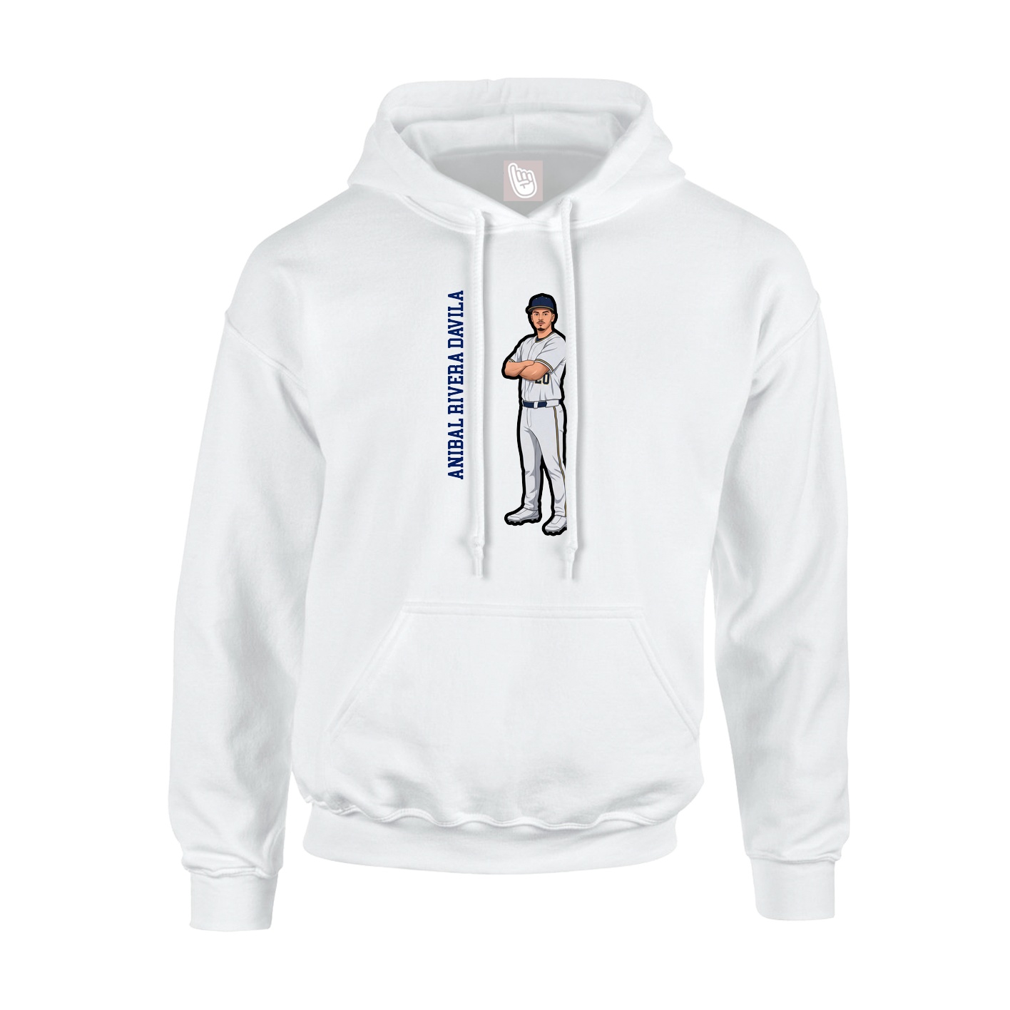Youth Hoodie — Name Vertical in White