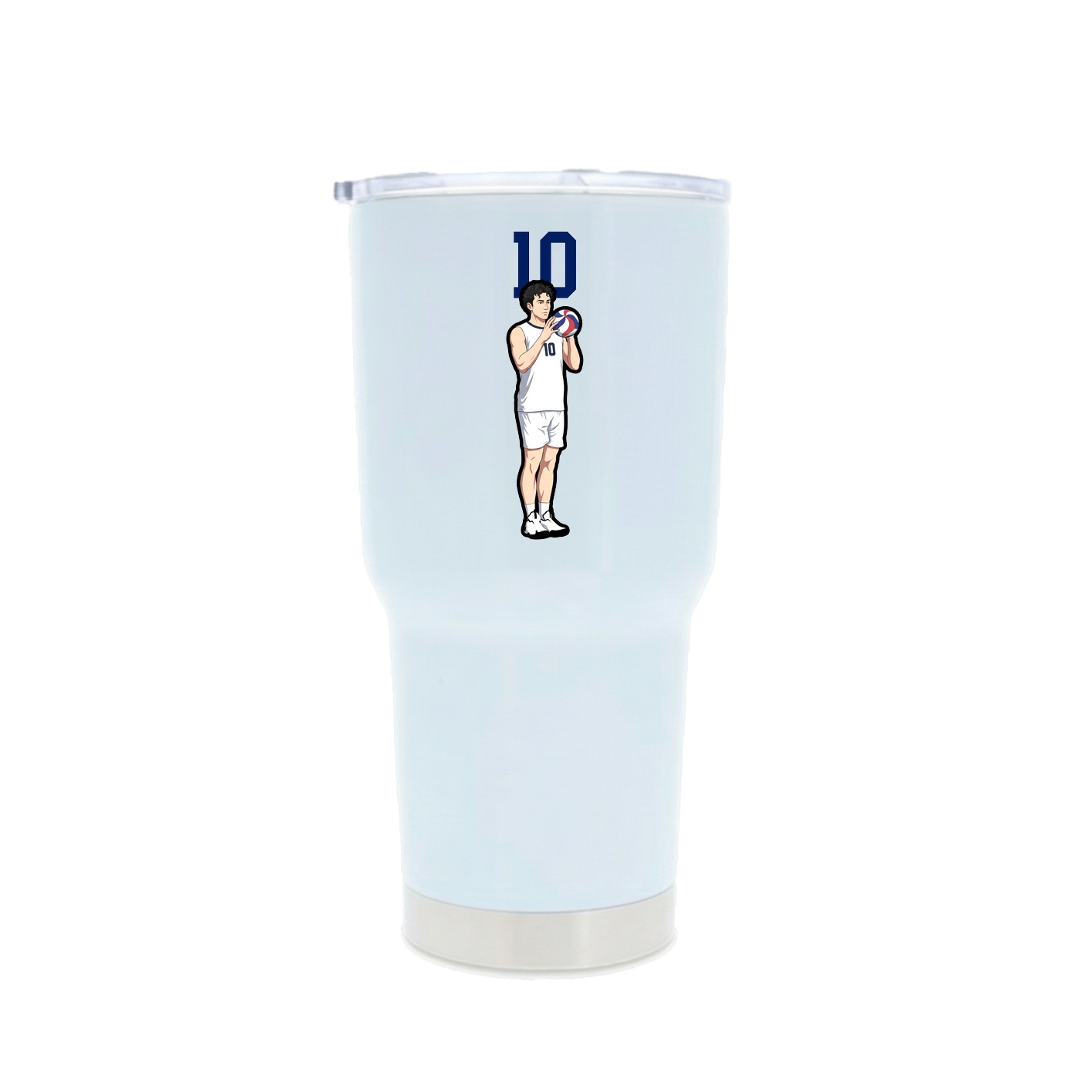 30oz Stainless Steel Tumbler — Number Top in White