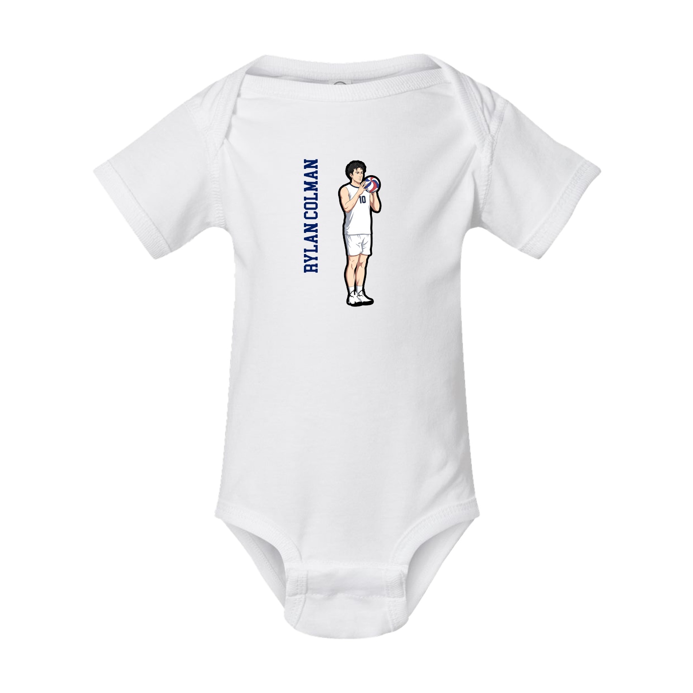 Baby Onesie — Name Vertical in White