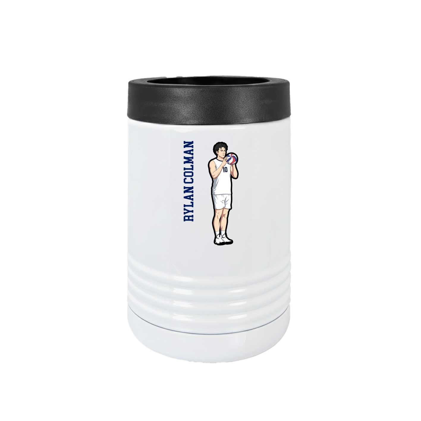 Beverage Holder — Name Vertical in White