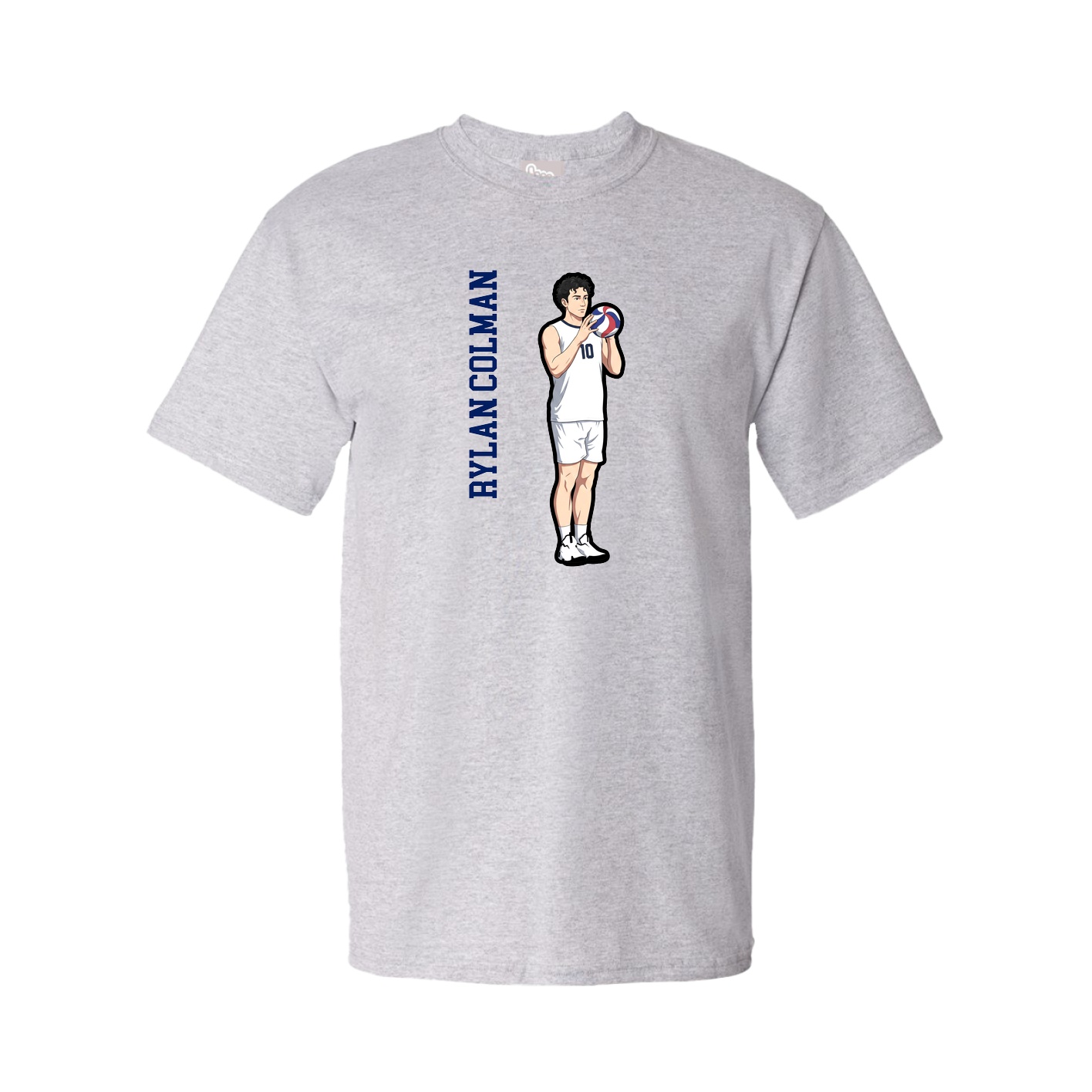 Youth Tee — Name Vertical in Grey
